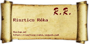 Risztics Réka névjegykártya